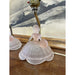 Vintage Pair of Pink Toned Southern Belle Table Lamps With Frosted Glass Base.