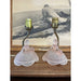 Vintage Pair of Pink Toned Southern Belle Table Lamps With Frosted Glass Base.