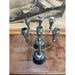 Vintage Pair of Silver Toned Primitive Style Candelabras