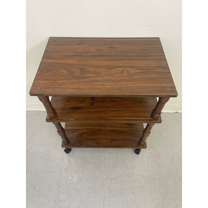 Vintage Petite Three Tier Wooden Bar cart
