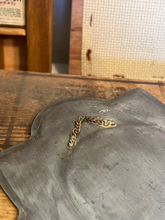 Vintage Pewter wall Thermometer with 3 different temperature Scales