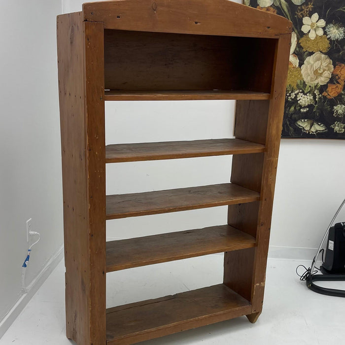 Vintage Primitive Style Wood Bookcase Shelves