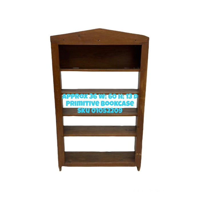Vintage Primitive Style Wood Bookcase Shelves