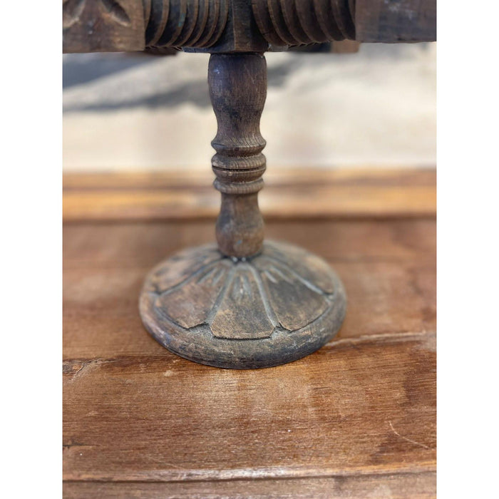 Vintage Primitive Wood Carved Candelabra Circa 1970s