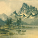 Vintage Print Wilmer Mountain Mist Landscape.