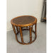 Vintage Rattan Caning Circular Side Table