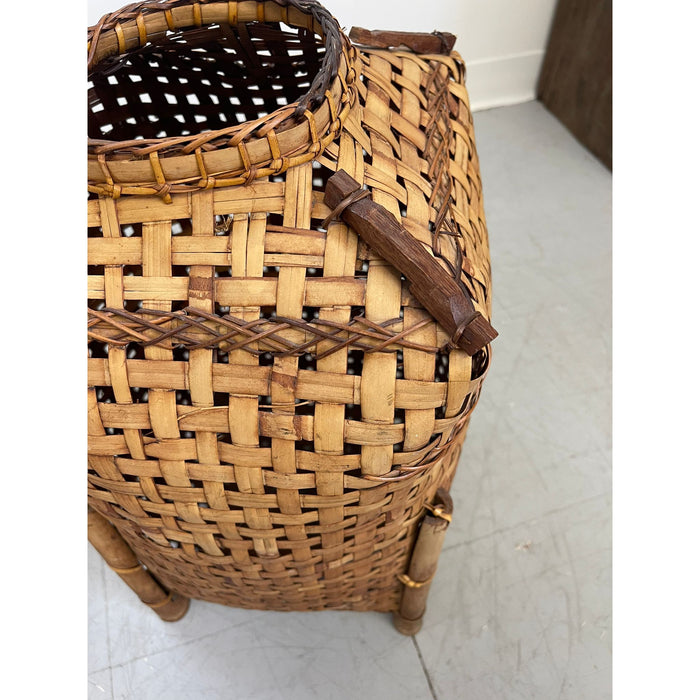 Vintage Rattan Woven Basket