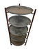 Vintage Reclaimed Bakery Shelf Rack with Removable Metal Trays