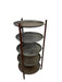 Vintage Reclaimed Bakery Shelf Rack with Removable Metal Trays