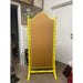 Vintage Retro Style Yellow Floor Mirror Carved Wood