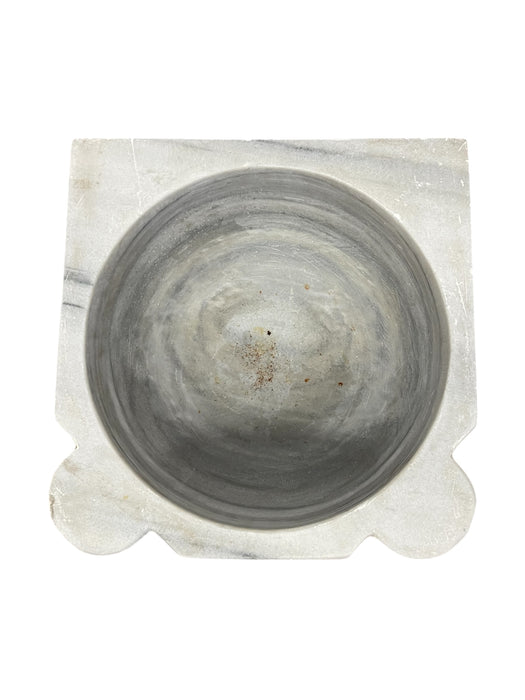 Vintage Rustic Hand-Carved Hexagonal Marble Sink Basin