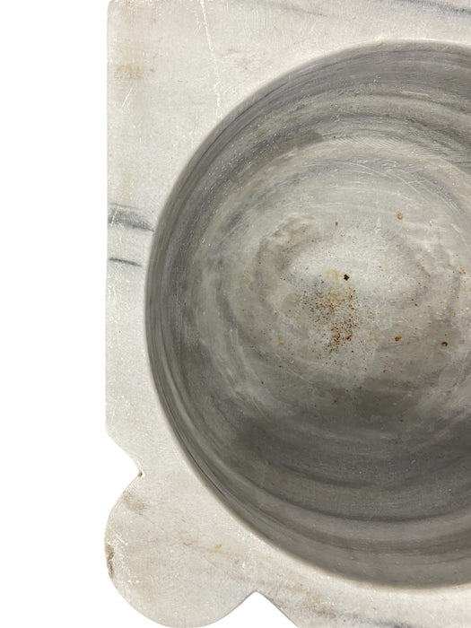 Vintage Rustic Hand-Carved Hexagonal Marble Sink Basin