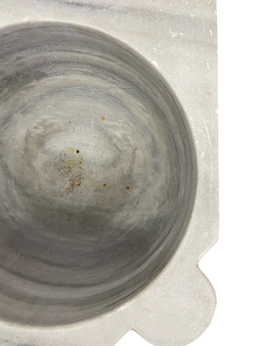 Vintage Rustic Hand-Carved Hexagonal Marble Sink Basin