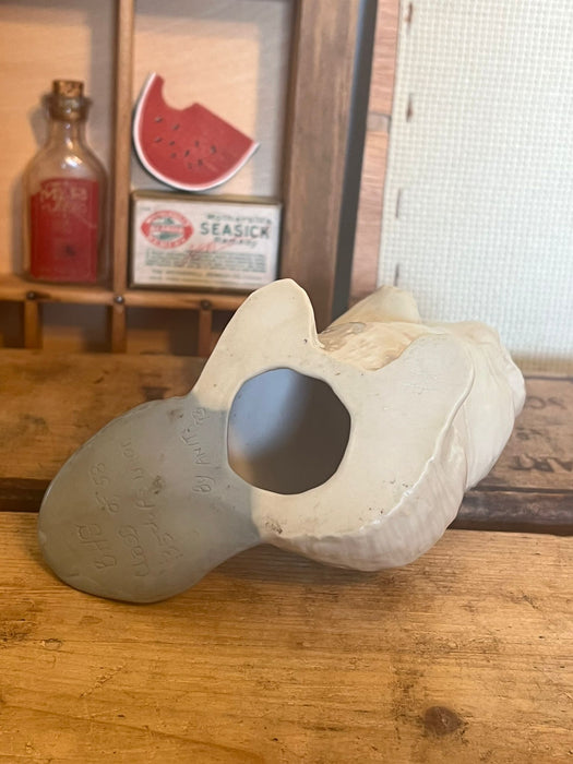 Vintage Signed 1958 Porcelain beaver Figurine.