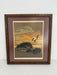 Vintage Signed Framed Matted Mid Century Style Silkscreen or Serigraph Print "Along the Beach" by Walter Blount Coastal Scene with Birds