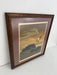 Vintage Signed Framed Matted Mid Century Style Silkscreen or Serigraph Print "Along the Beach" by Walter Blount Coastal Scene with Birds