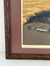 Vintage Signed Framed Matted Mid Century Style Silkscreen or Serigraph Print "Along the Beach" by Walter Blount Coastal Scene with Birds