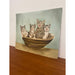 Vintage Signed Original Painting of Kittens in a Basket