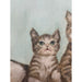 Vintage Signed Original Painting of Kittens in a Basket