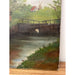 Vintage Signed Original Painting on Canvas of Windmill Landscape.