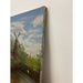 Vintage Signed Original Painting on Canvas of Windmill Landscape.