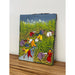 Vintage Signed Painting on Fabric Canvas of Field Workers.