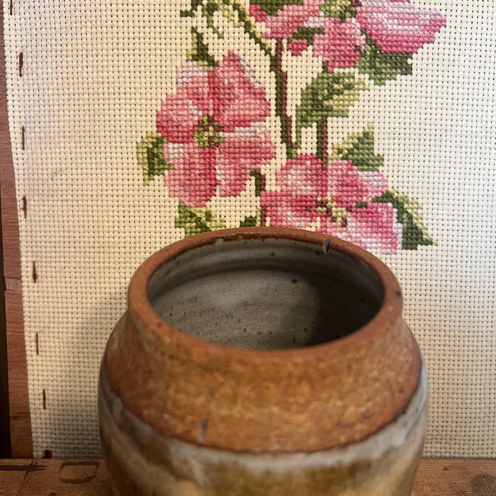 Vintage Signed Studio Pottery Vase With Nice Glaze Details as Is.(Available by online purchase only)