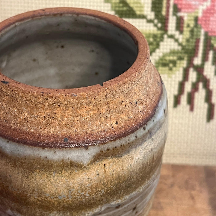 Vintage Signed Studio Pottery Vase With Nice Glaze Details as Is.(Available by online purchase only)