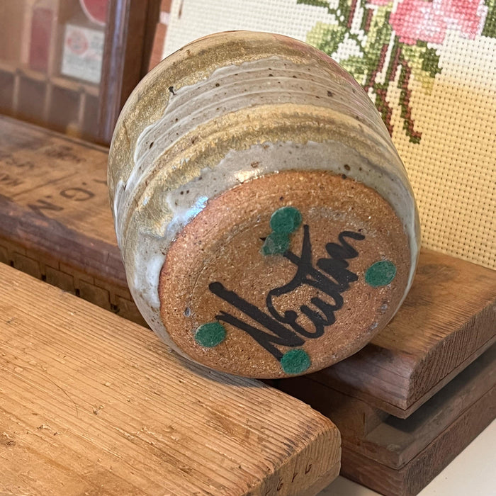 Vintage Signed Studio Pottery Vase With Nice Glaze Details as Is.(Available by online purchase only)