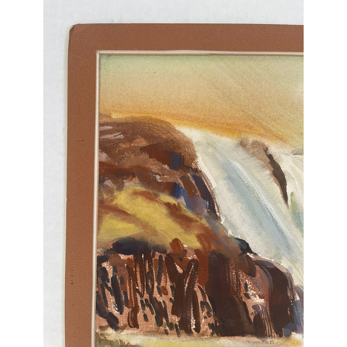 Vintage Signed Waterfall and Hunter Landscape Artwork