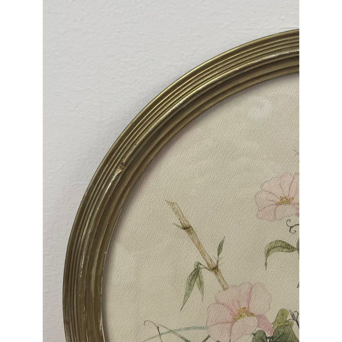 Vintage Signed and Framed Artwork of Garden Flowers