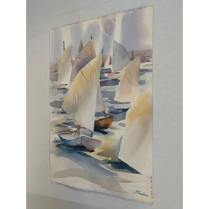 Vintage Signed and Numbered Abstract Nautical Artwork
