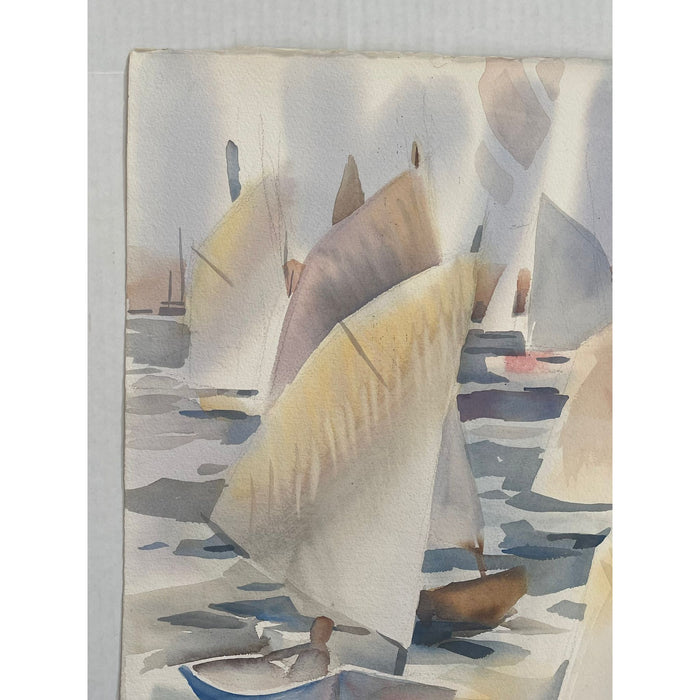 Vintage Signed and Numbered Abstract Nautical Artwork