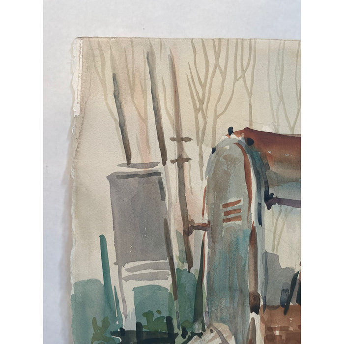 Vintage Signed and Numbered Abstract Yard Landscape Artwork