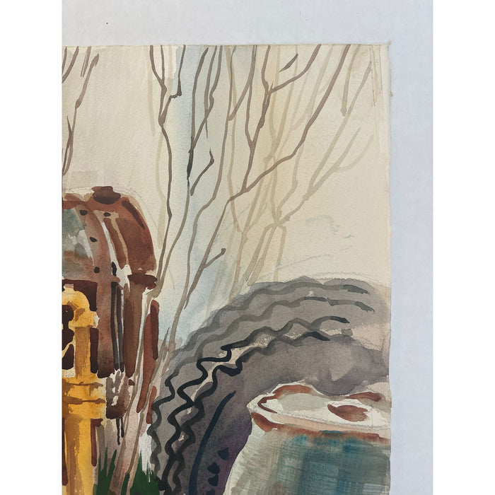 Vintage Signed and Numbered Abstract Yard Landscape Artwork