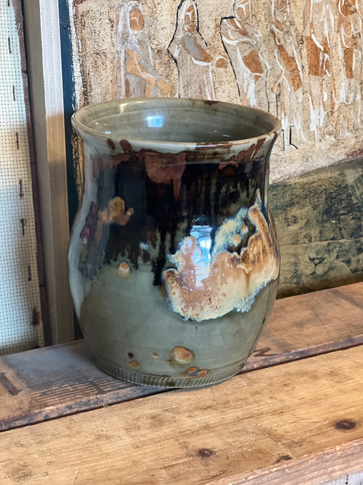 Vintage Signed handmade mid century modern pottery with unique glaze.(Available by online purchase only)