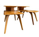 Vintage Solid Wood Maple Mid Century Modern End Table Set by Heywood Wakefield Original Finish