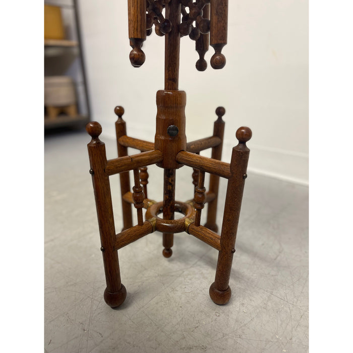 Vintage Stick and Ball Wooden Side Table with Adjustable Height