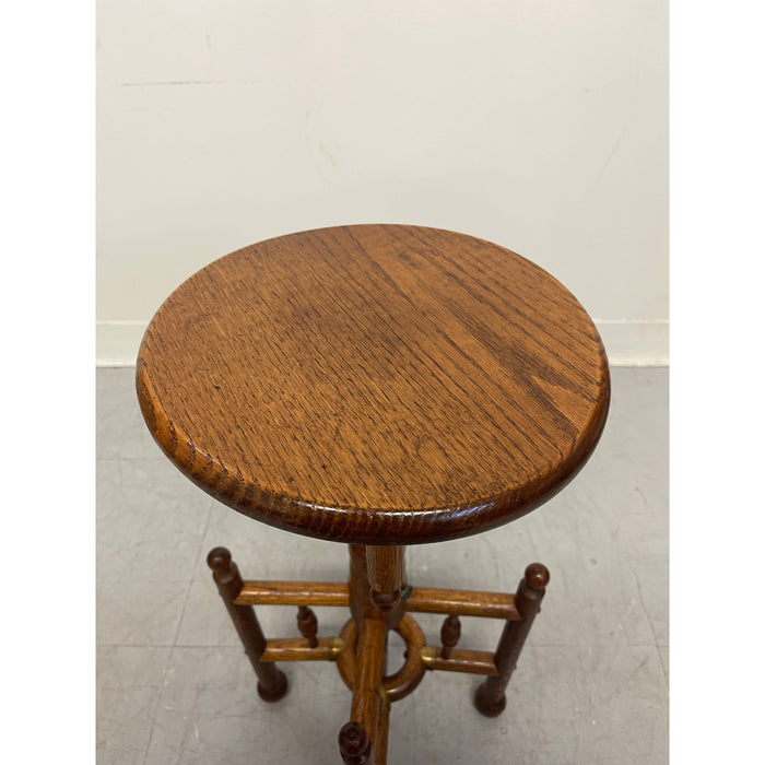 Vintage Stick and Ball Wooden Side Table with Adjustable Height