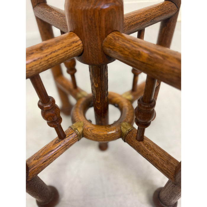 Vintage Stick and Ball Wooden Side Table with Adjustable Height