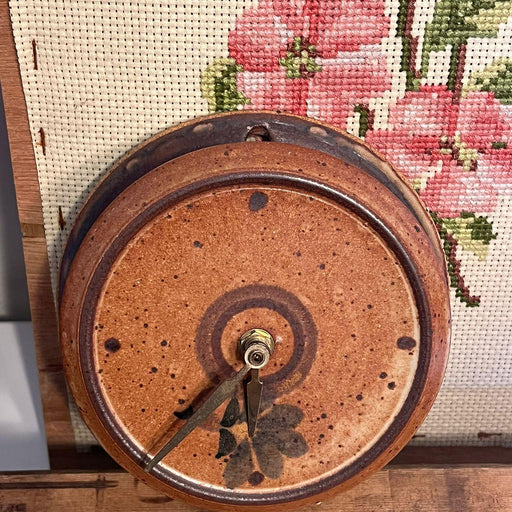 Vintage Stoneware Wall Clock With Floral Detail ( online purchase online )