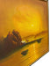 Vintage Sunset Seascape Oil Painting with Fishing Boats, Signed