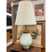 Vintage Table Lamp With Ceramic Base and Walnut Toned Wood Accents