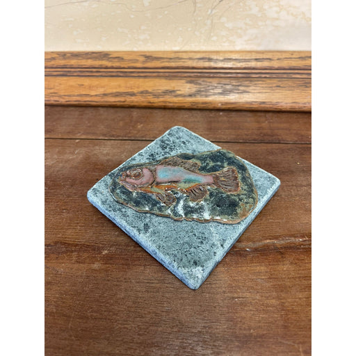 Vintage Tile Decorative Wall Art With Fish Motif.