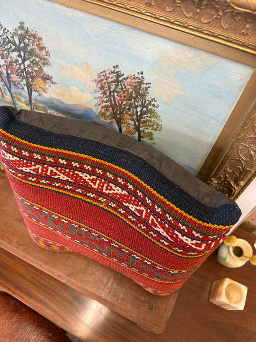 Vintage Traditional Woven Mini Pillow Charactestic of Folk and Ethnic Textiles