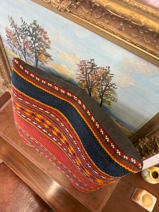 Vintage Traditional Woven Mini Pillow Charactestic of Folk and Ethnic Textiles