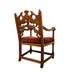Vintage Tudor Gothic Revival Style Arm Chair with Intricate Carvings With Removable Original Upholstered Seat