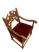 Vintage Tudor Gothic Revival Style Arm Chair with Intricate Carvings With Removable Original Upholstered Seat