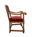 Vintage Tudor Gothic Revival Style Arm Chair with Intricate Carvings With Removable Original Upholstered Seat
