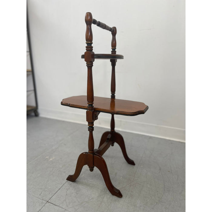 Vintage Two Tiered Side Table With Carved Legs